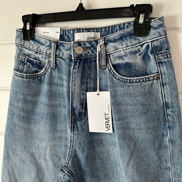 NWT Vervet Jodie 90s Vintage Style Distressed High Rise Wide Leg Dad Jeans Sz 25 - Picture 7 of 12